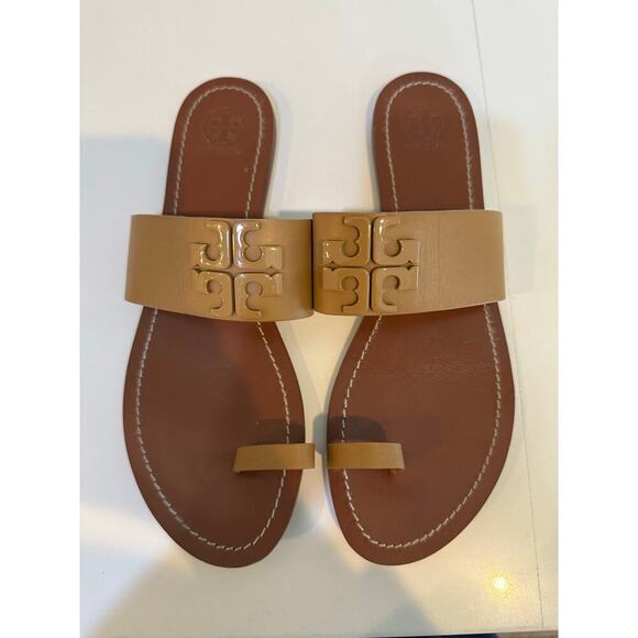 Tory Burch Women's Beige Brown 'Lowell 2' Flat Slide Sandals Size 11 - Picture 7 of 7